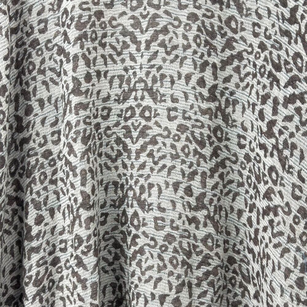 Soft Surroundings Womens S/M Pasha Pumpkin Wool Leopard Cardigan Fringe Boho - Picture 11 of 13